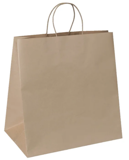 Large Twisted Handle Kraft Paper Carry Bag Brown 320x320x225mm Carton/150